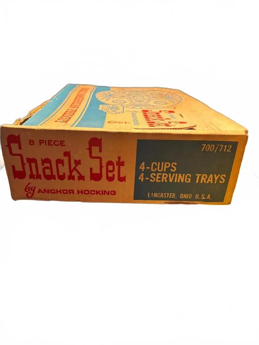 VTG Anchor Hocking Prescut Snack Set 700/712 Boxed 8PC